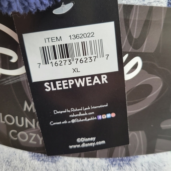 Disney Mickey Mouse Fleece Lounger Sherpa Hood Dark Blue XL - Picture 12 of 13